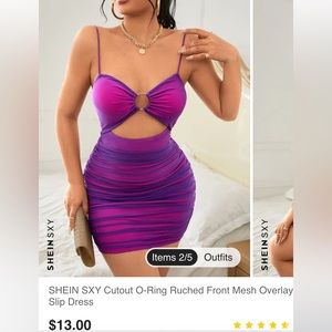 Worn only once small flattering purple pink cut out dress